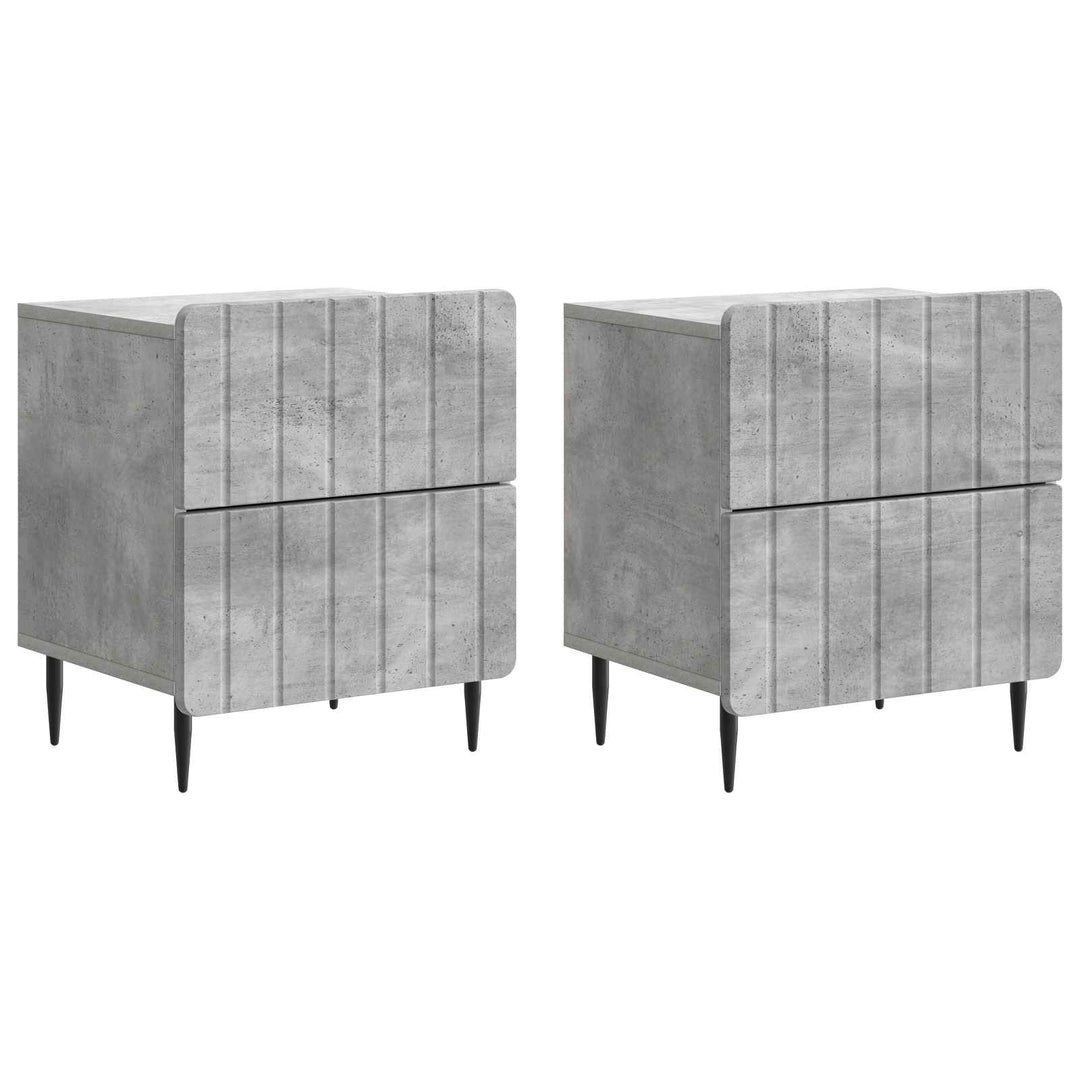 Natskab 2 pcs Betongrå 43 x 34,5 x 49,5 cm Konstrueret træ