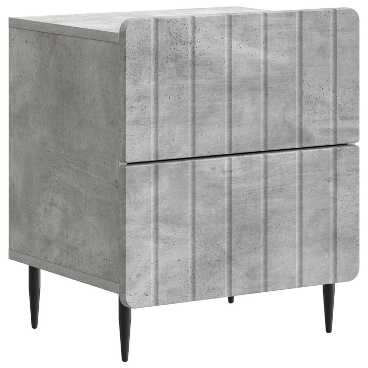 Natskab 2 pcs Betongrå 43 x 34,5 x 49,5 cm Konstrueret træ
