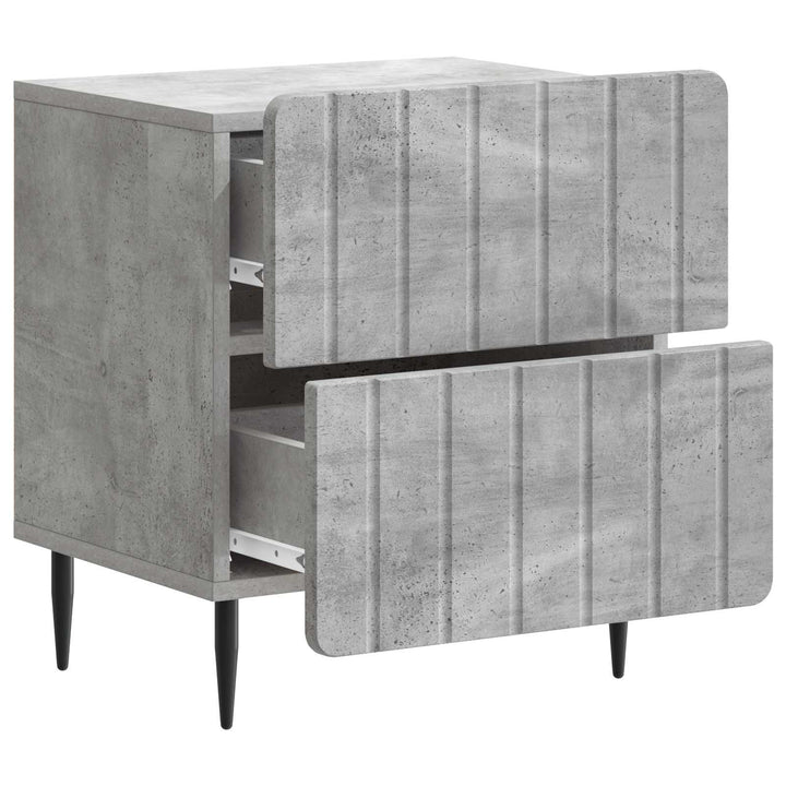 Natskab 2 pcs Betongrå 43 x 34,5 x 49,5 cm Konstrueret træ