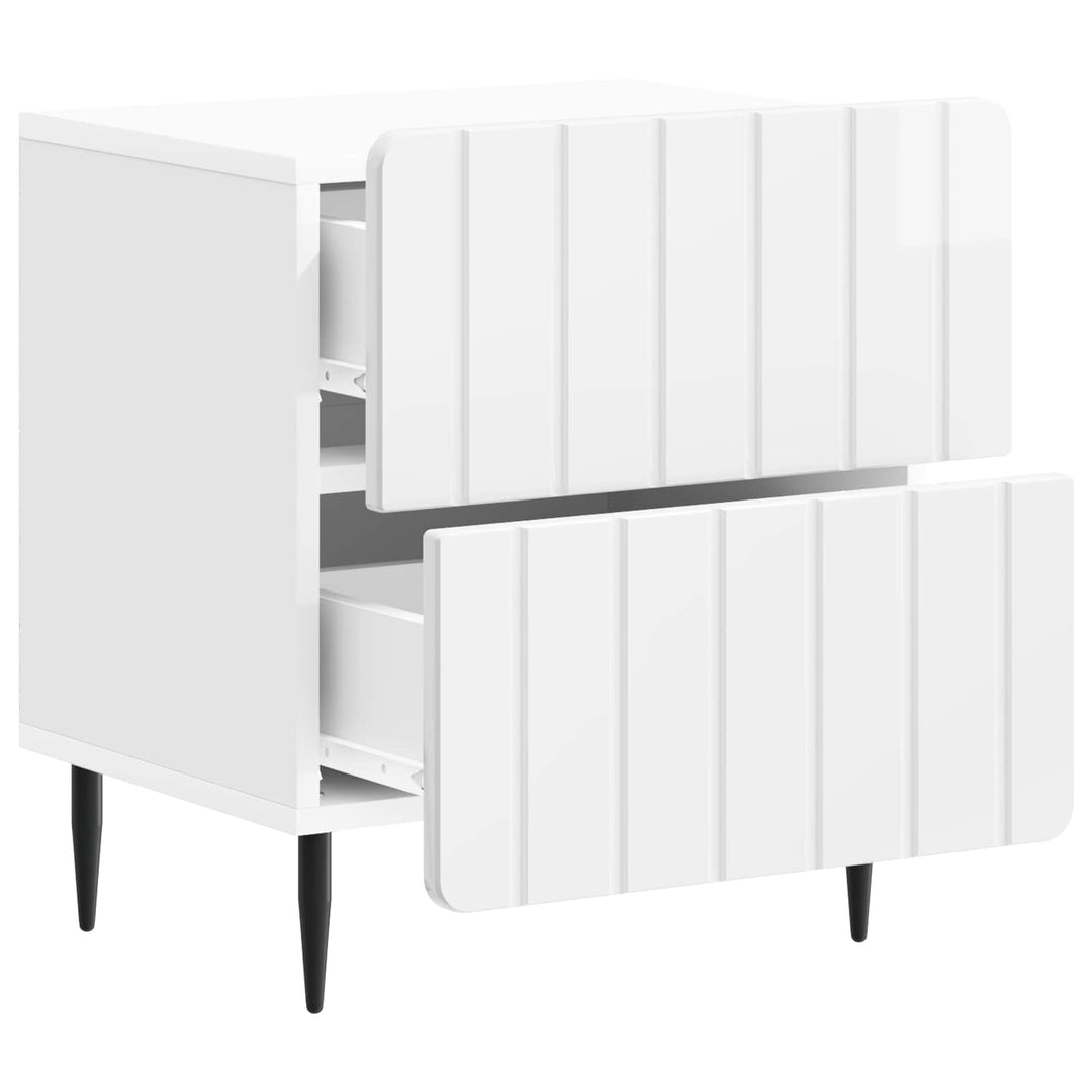 Natskab 2 pcs Hvid højglans 43 x 34,5 x 49,5 cm Konstrueret træ