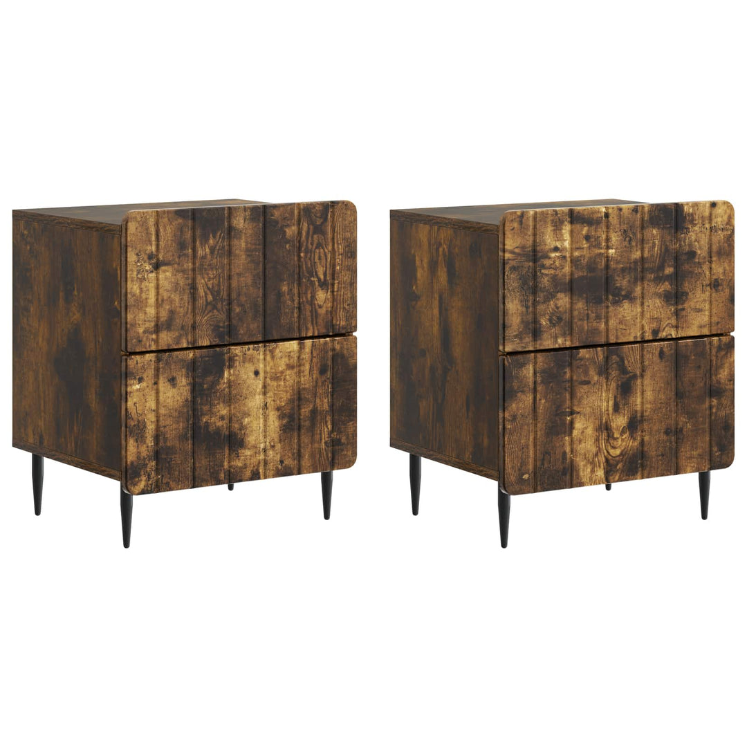 Natskab 2 pcs Røget eg 43 x 34,5 x 49,5 cm Konstrueret træ
