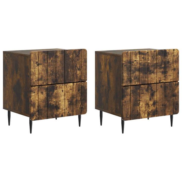 Natskab 2 pcs Røget eg 43 x 34,5 x 49,5 cm Konstrueret træ