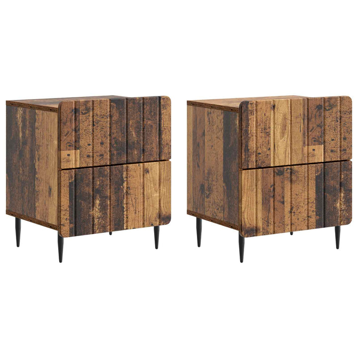 Natskab 2 pcs Gammelt træ 43 x 34,5 x 49,5 cm Konstrueret træ