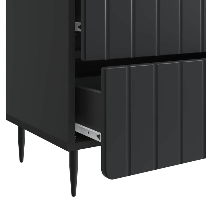 Natskab med skuffe Sort 62 x 34,5 x 49,5 cm Konstrueret træ