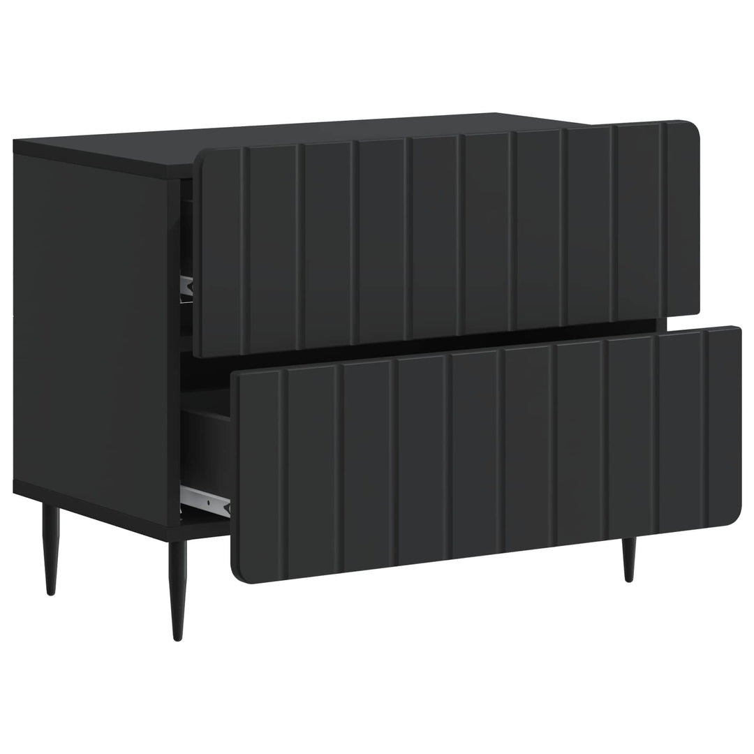 Natskab med skuffe Sort 62 x 34,5 x 49,5 cm Konstrueret træ