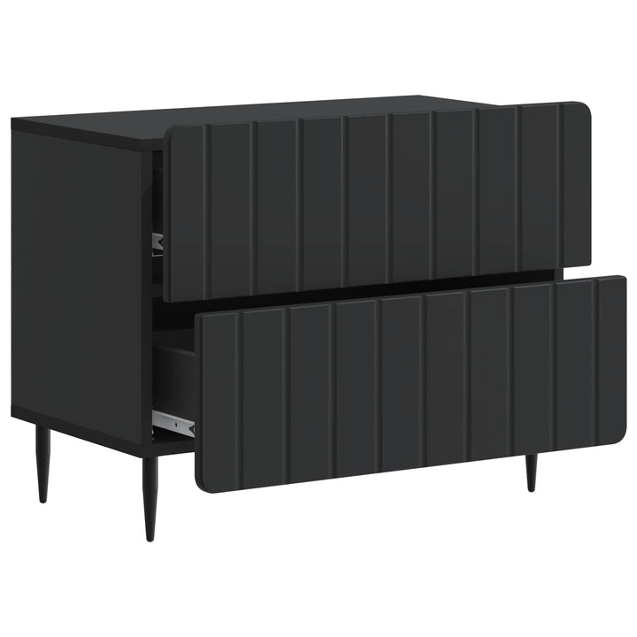 Natskab med skuffe Sort 62 x 34,5 x 49,5 cm Konstrueret træ