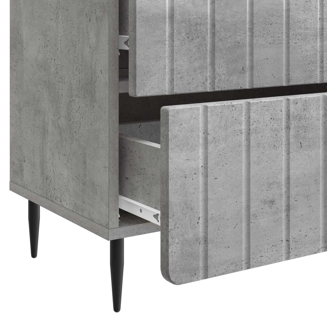 Natskab med skuffe Betongrå 62 x 34,5 x 49,5 cm Konstrueret træ