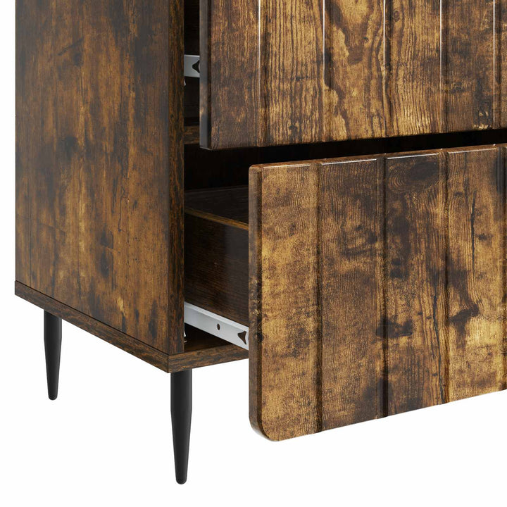 Natskab med skuffe Røget eg 62 x 34,5 x 49,5 cm Konstrueret træ