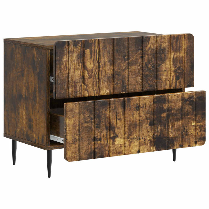 Natskab med skuffe Røget eg 62 x 34,5 x 49,5 cm Konstrueret træ