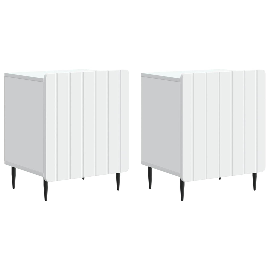 Natskab 2 pcs Hvid 43 x 34,5 x 52 cm Konstrueret træ