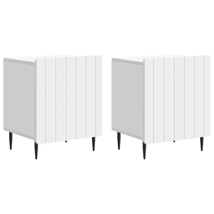 Natskab 2 pcs Hvid 43 x 34,5 x 52 cm Konstrueret træ