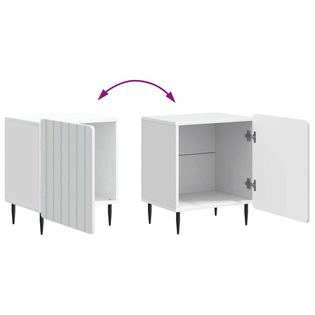 Natskab 2 pcs Hvid 43 x 34,5 x 52 cm Konstrueret træ