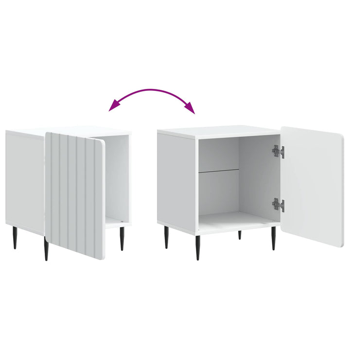 Natskab 2 pcs Hvid 43 x 34,5 x 52 cm Konstrueret træ