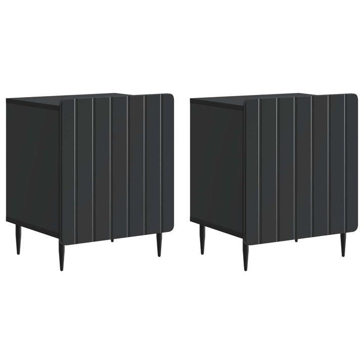 Natskab 2 pcs Sort 43 x 34,5 x 52 cm Konstrueret træ
