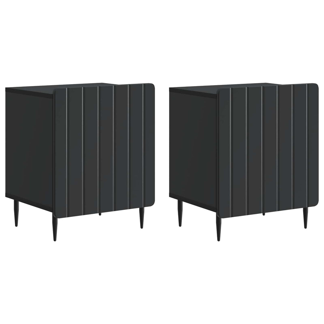 Natskab 2 pcs Sort 43 x 34,5 x 52 cm Konstrueret træ