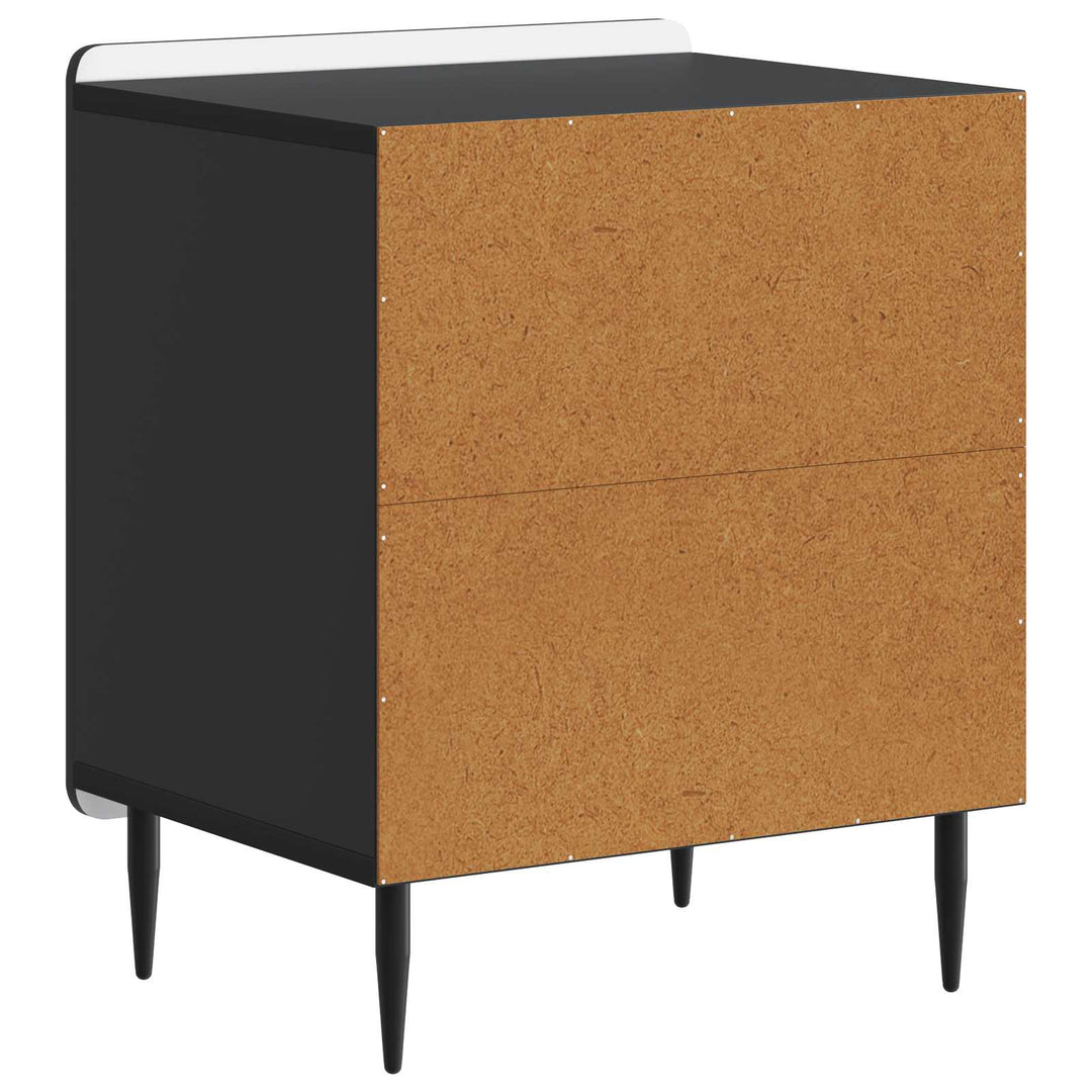 Natskab 2 pcs Sort 43 x 34,5 x 52 cm Konstrueret træ