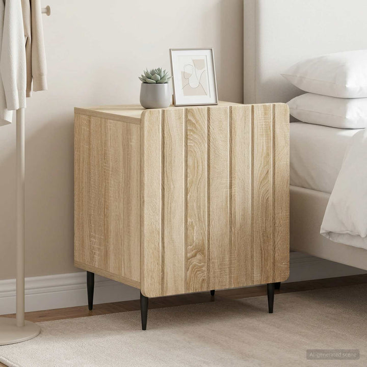 Natskab 2 pcs Sonoma-eg 43 x 34,5 x 52 cm Konstrueret træ