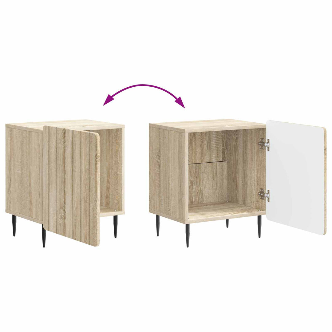 Natskab 2 pcs Sonoma-eg 43 x 34,5 x 52 cm Konstrueret træ