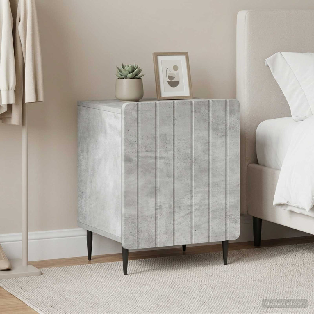 Natskab 2 pcs Betongrå 43 x 34,5 x 52 cm Konstrueret træ
