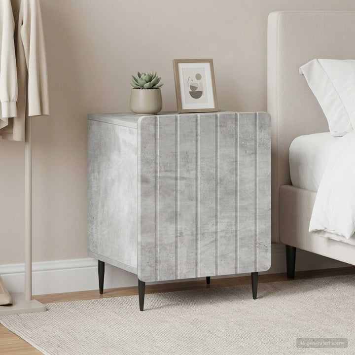 Natskab 2 pcs Betongrå 43 x 34,5 x 52 cm Konstrueret træ