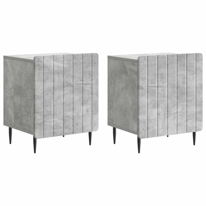Natskab 2 pcs Betongrå 43 x 34,5 x 52 cm Konstrueret træ