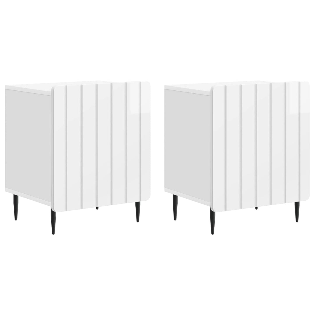 Natskab 2 pcs Hvid højglans 43 x 34,5 x 52 cm Konstrueret træ