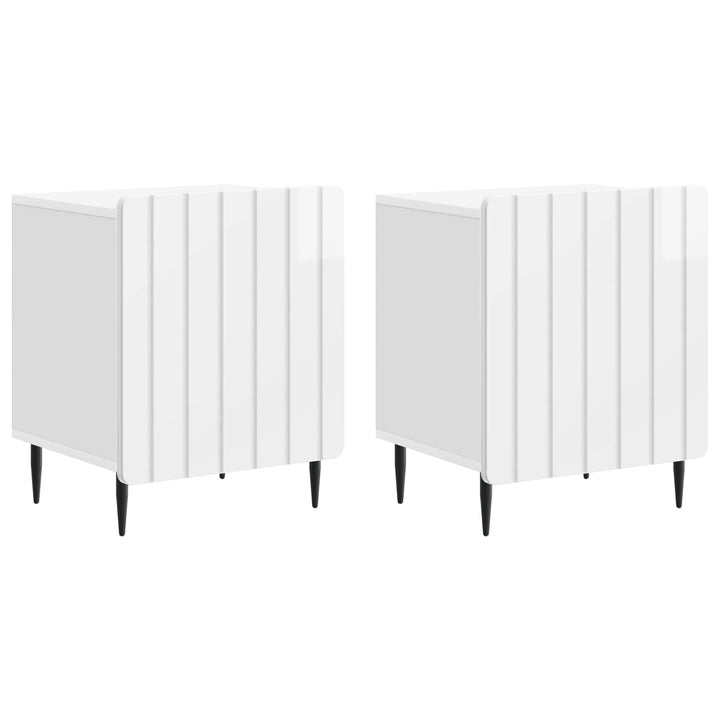 Natskab 2 pcs Hvid højglans 43 x 34,5 x 52 cm Konstrueret træ