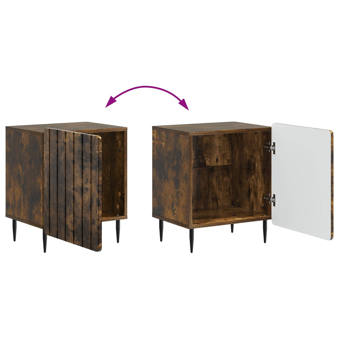 Natskab 2 pcs Røget eg 43 x 34,5 x 52 cm Konstrueret træ