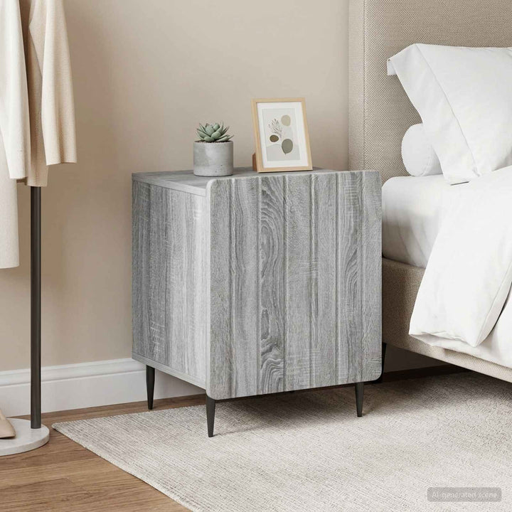 Natskab 2 pcs Grå sonoma-eg 43 x 34,5 x 52 cm Konstrueret træ