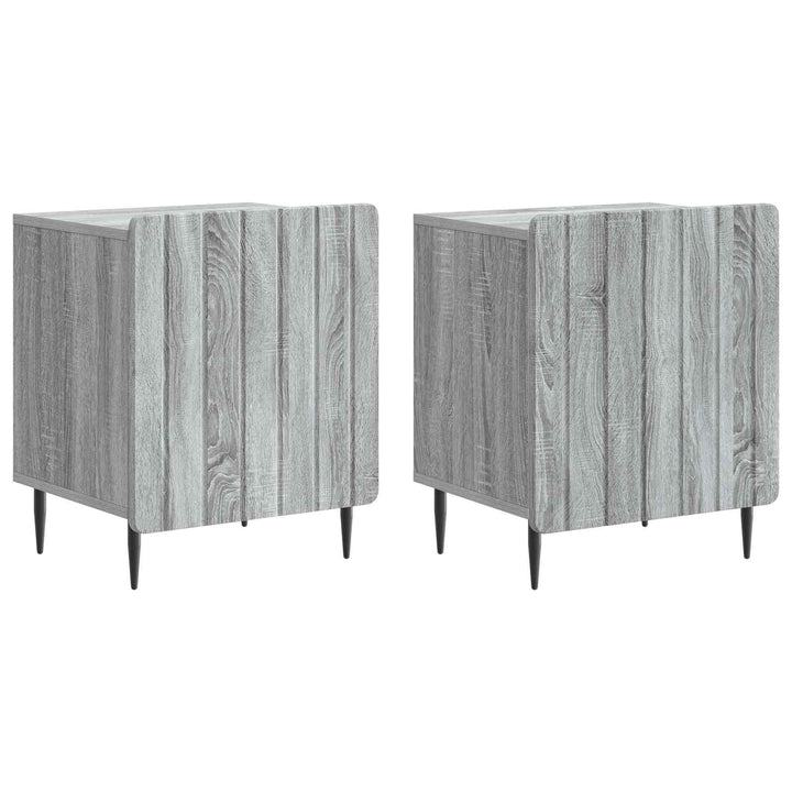 Natskab 2 pcs Grå sonoma-eg 43 x 34,5 x 52 cm Konstrueret træ
