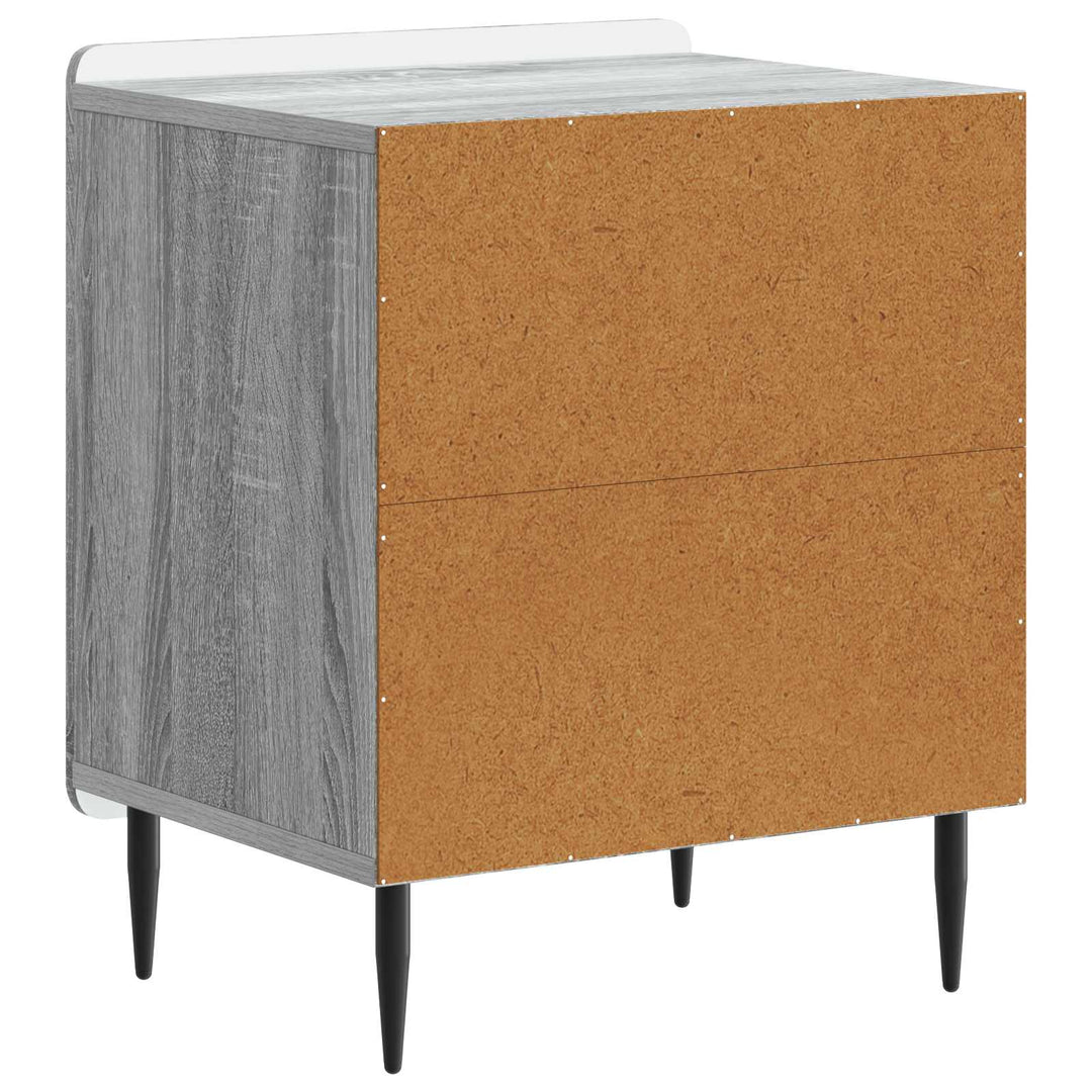Natskab 2 pcs Grå sonoma-eg 43 x 34,5 x 52 cm Konstrueret træ
