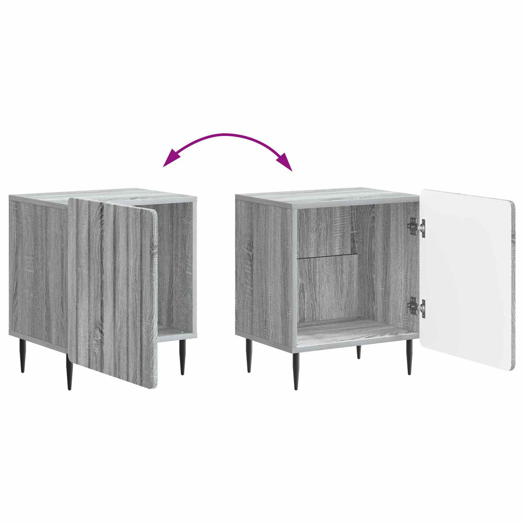 Natskab 2 pcs Grå sonoma-eg 43 x 34,5 x 52 cm Konstrueret træ