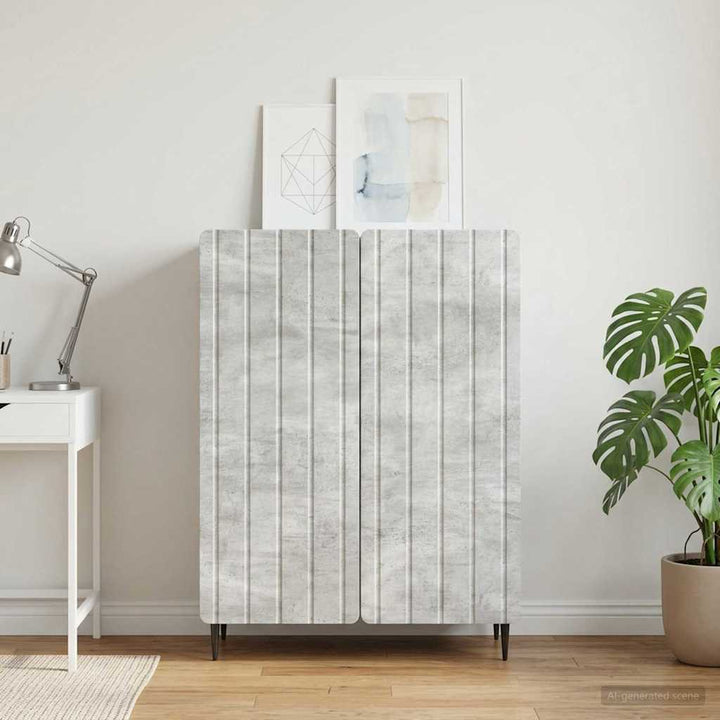 Sideboard Betongrå 66 x 34,5 x 92 cm Konstrueret træ