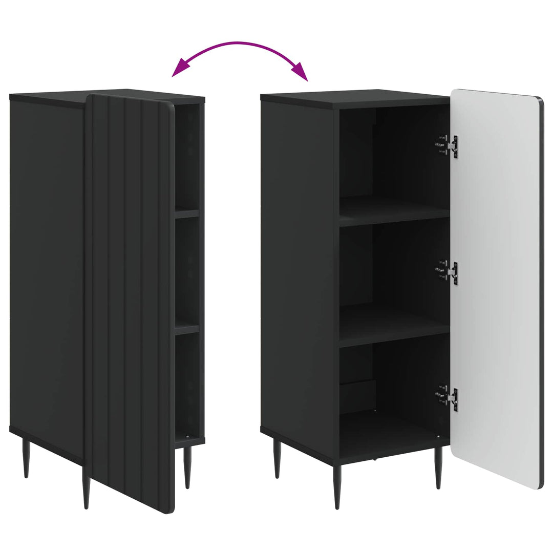 Sideboard Sort 34,5 x 33 x 92 cm Konstrueret træ