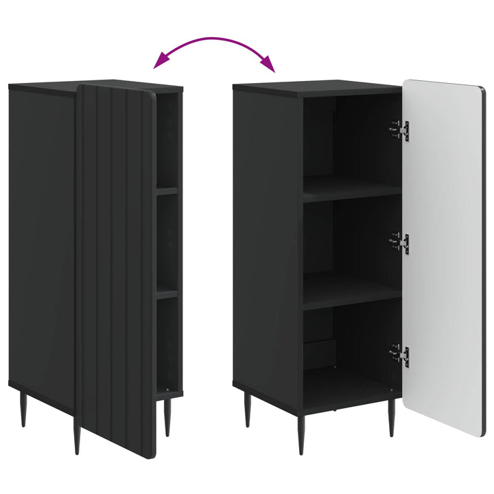 Sideboard Sort 34,5 x 33 x 92 cm Konstrueret træ