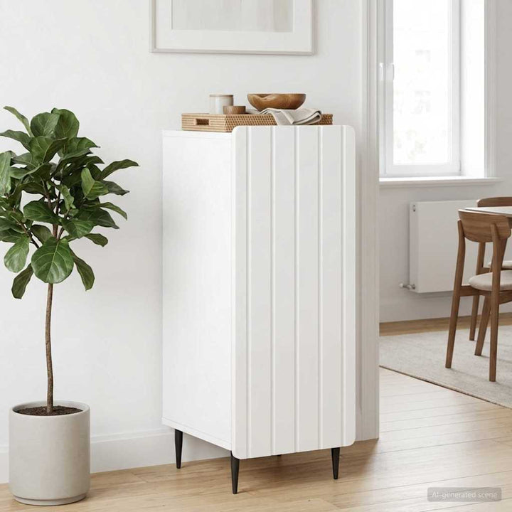 Sideboard Hvid højglans 34,5 x 33 x 92 cm Konstrueret træ