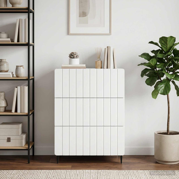 Skuffeskab Hvid 66 x 34,5 x 92 cm Konstrueret træ