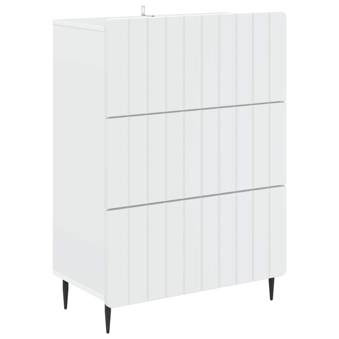 Skuffeskab Hvid 66 x 34,5 x 92 cm Konstrueret træ