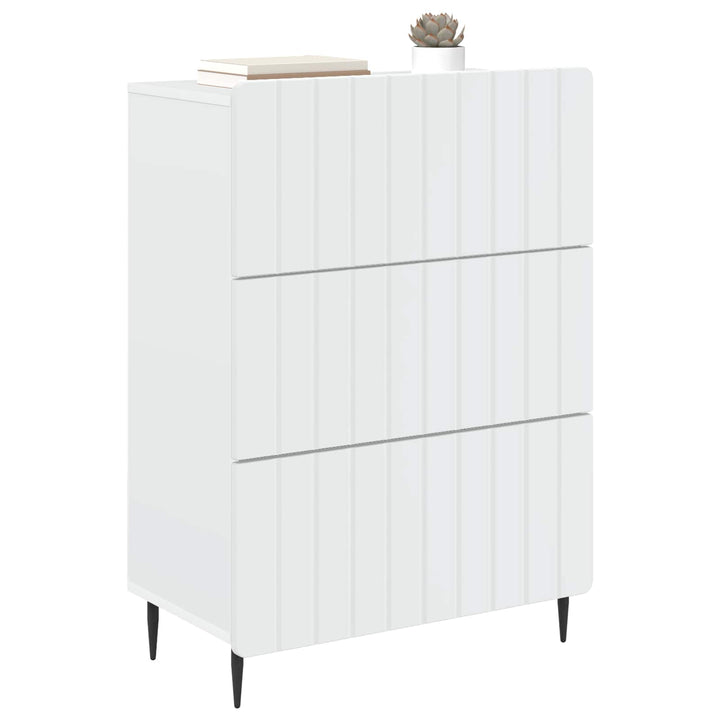 Skuffeskab Hvid 66 x 34,5 x 92 cm Konstrueret træ