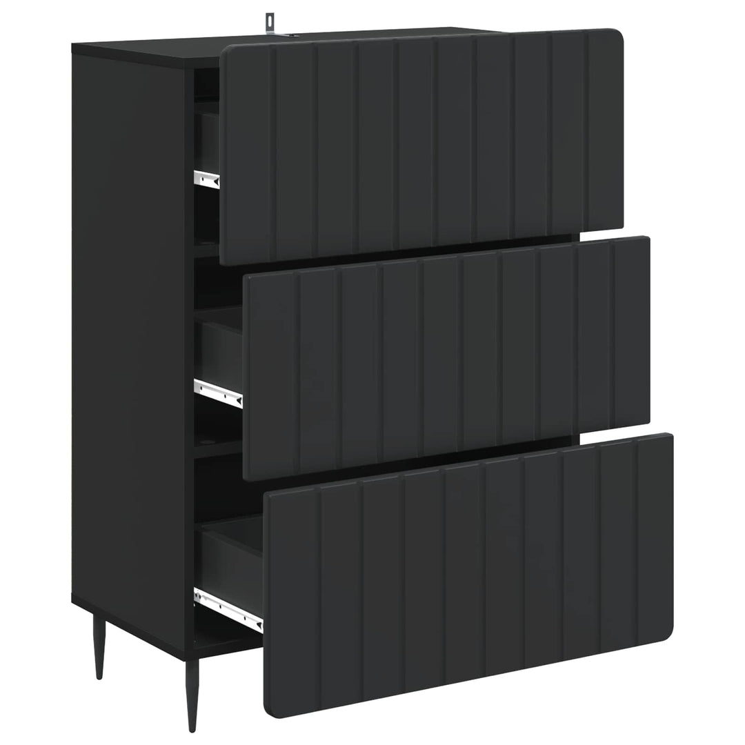 Skuffeskab Sort 66 x 34,5 x 92 cm Konstrueret træ