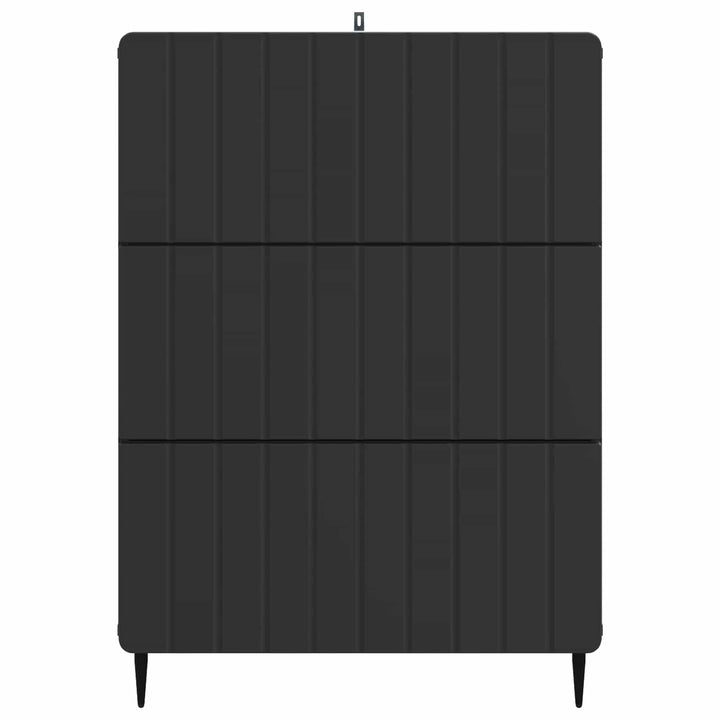 Skuffeskab Sort 66 x 34,5 x 92 cm Konstrueret træ