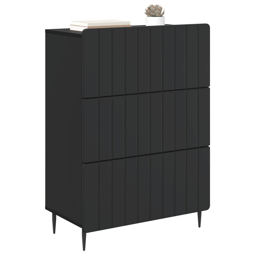Skuffeskab Sort 66 x 34,5 x 92 cm Konstrueret træ