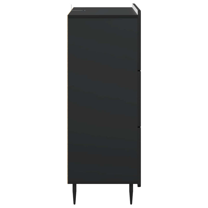 Skuffeskab Sort 66 x 34,5 x 92 cm Konstrueret træ