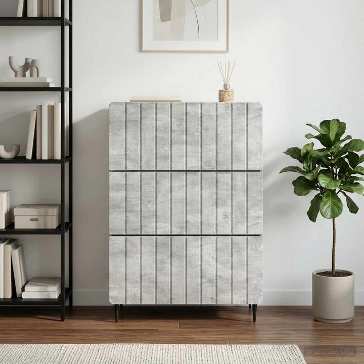 Skuffeskab Betongrå 66 x 34,5 x 92 cm Konstrueret træ