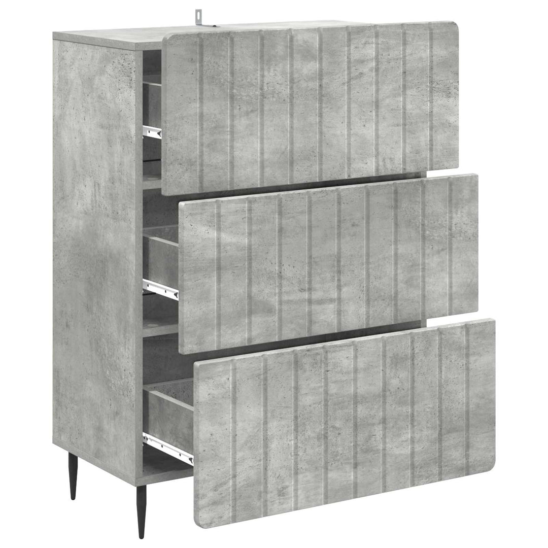 Skuffeskab Betongrå 66 x 34,5 x 92 cm Konstrueret træ