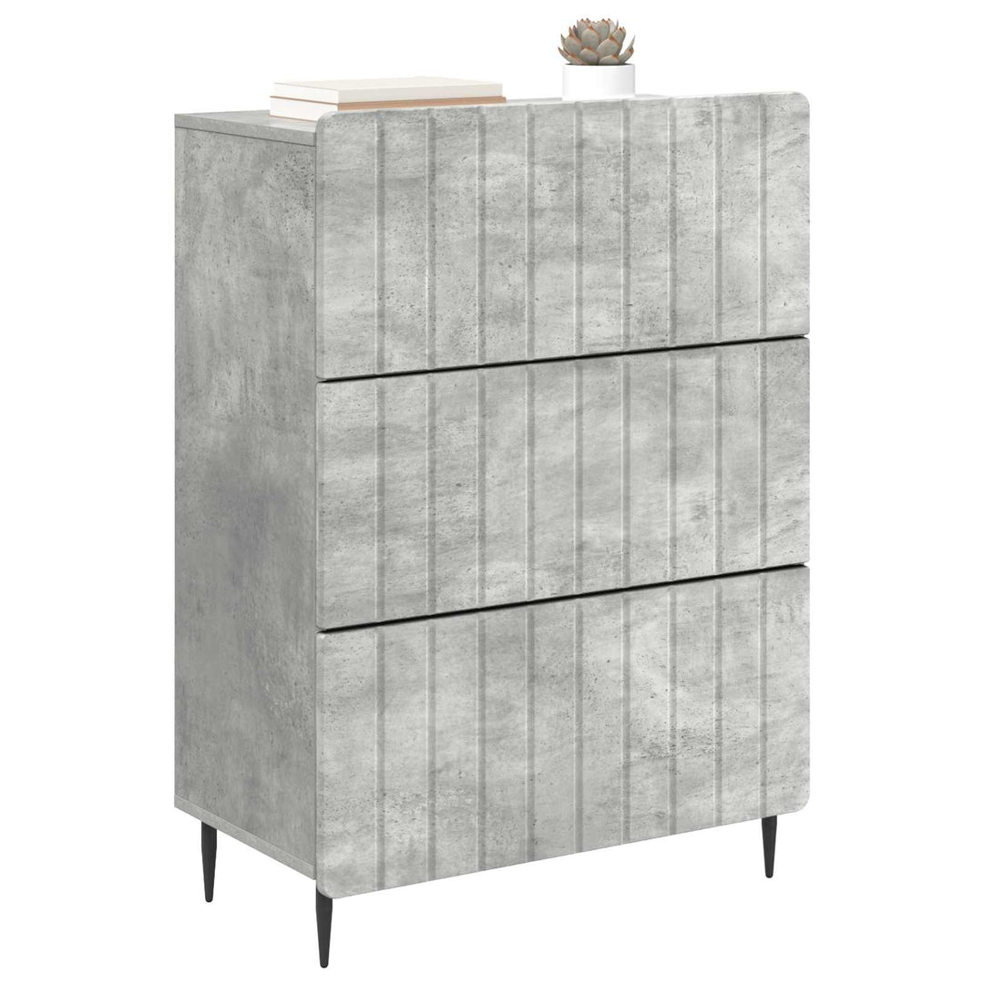 Skuffeskab Betongrå 66 x 34,5 x 92 cm Konstrueret træ