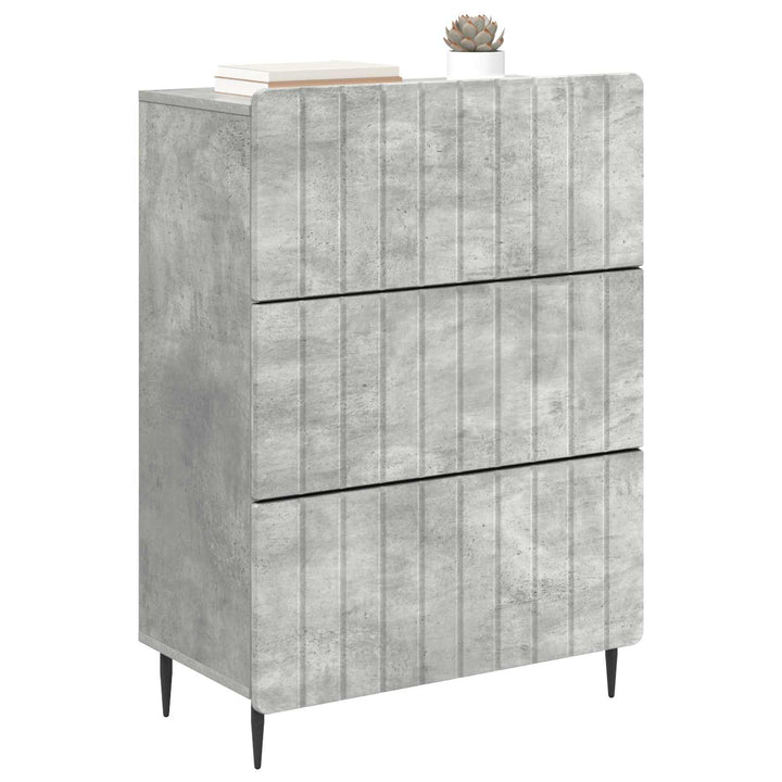 Skuffeskab Betongrå 66 x 34,5 x 92 cm Konstrueret træ