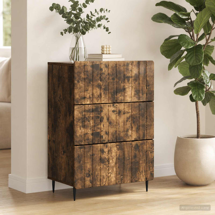 Skuffeskab 66 x 34,5 x 92 cm Konstrueret træ Røget eg