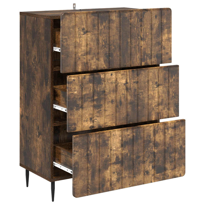 Skuffeskab 66 x 34,5 x 92 cm Konstrueret træ Røget eg