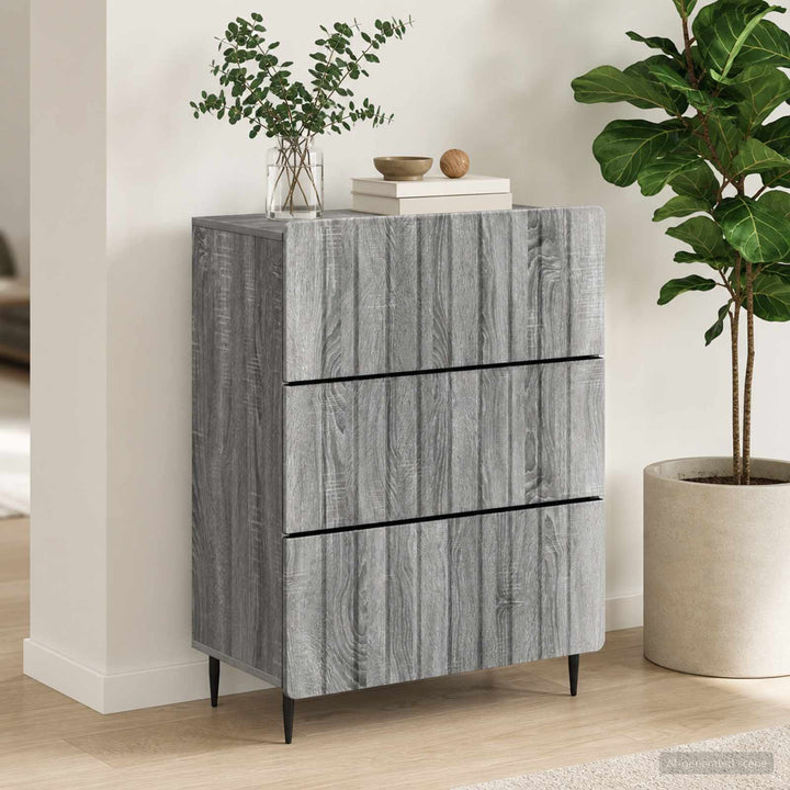 Skuffeskab 66 x 34,5 x 92 cm Konstrueret træ Grå sonoma-eg
